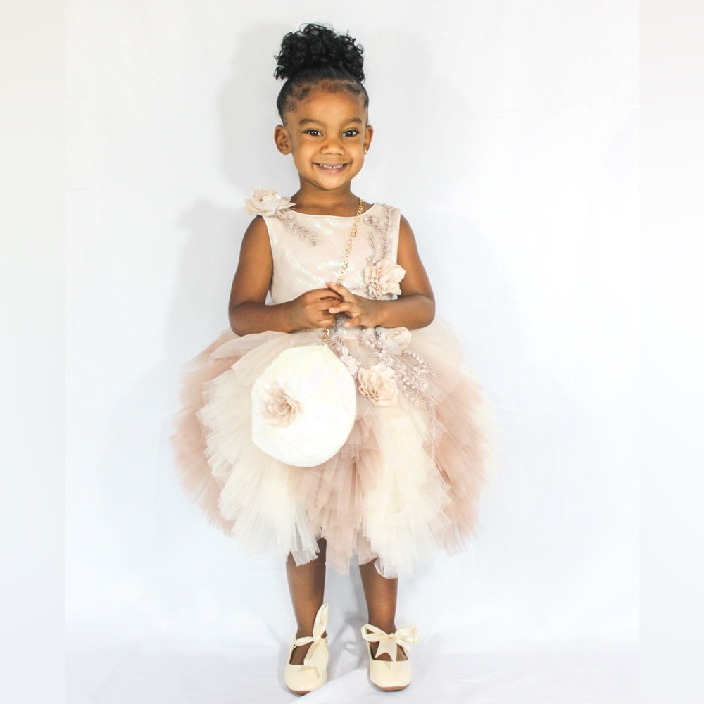 1 of 1 Gold Kids Dress worn only for this shoot!